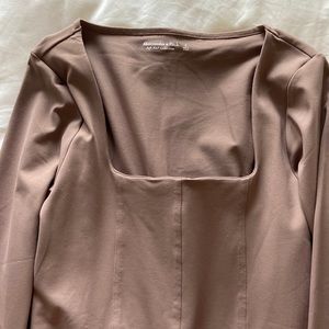 Taupe Abercrombie seamless body suit never worn